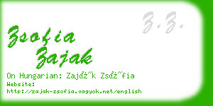 zsofia zajak business card